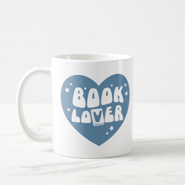 Caneca De Café Book Lover Heart (Esquerda)