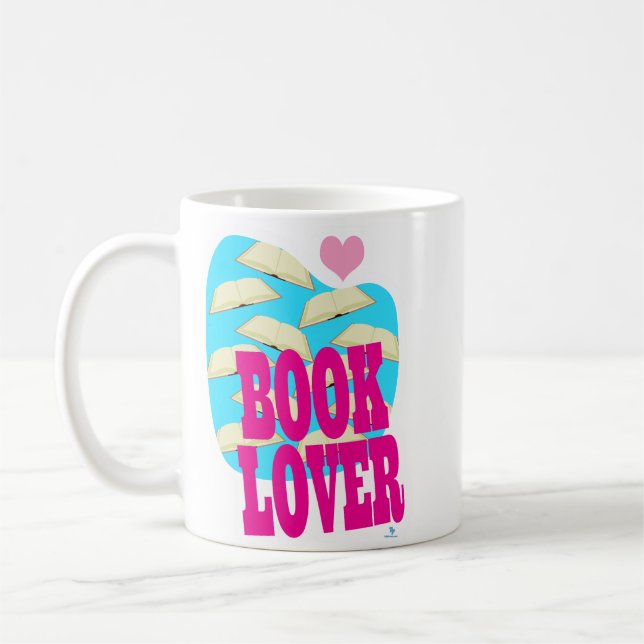 Caneca De Café Book Lover Sweader Reader Love Logo Art (Esquerda)