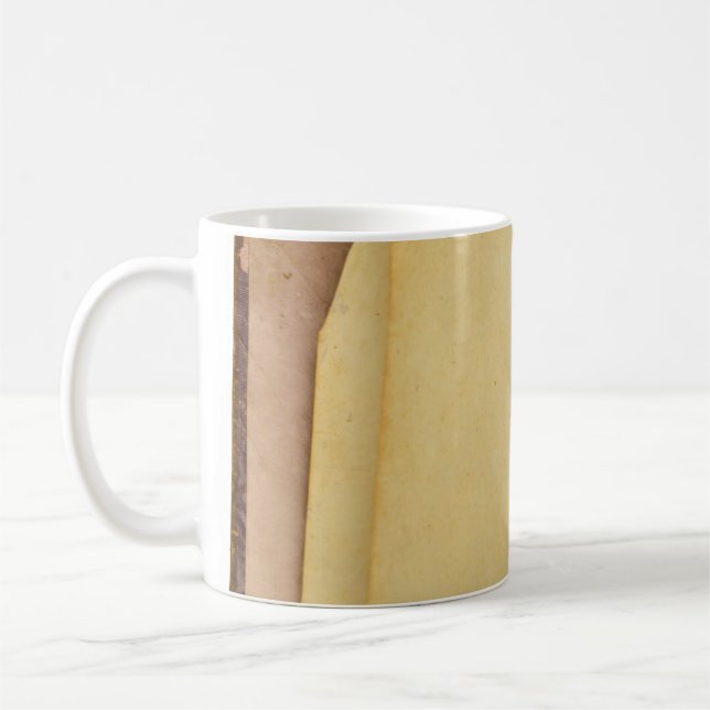 Caneca De Café Book vintage old texture retro (Esquerda)