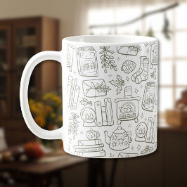 Caneca De Café Bookish Christmas Book Lover Winter Cottagecore