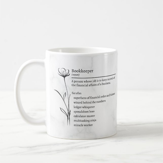 Caneca De Café Bookkeeper Definition Funny Sinônimos Mug (Esquerda)