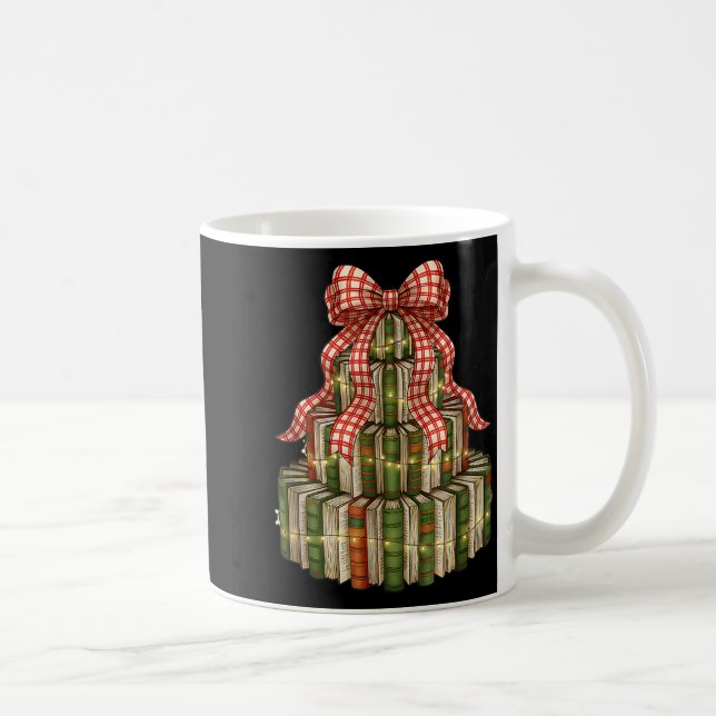 Caneca De Café Bookmas Tree Christmas Librarian Book Lover Holida (Direita)