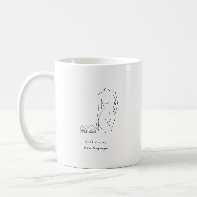 Caneca De Café Books Are My Love Language | Mug for Book Lover (Esquerda)