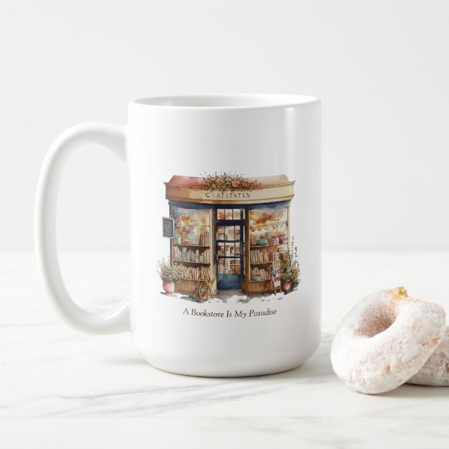 Caneca De Café Bookstore Mug (Com Donut)