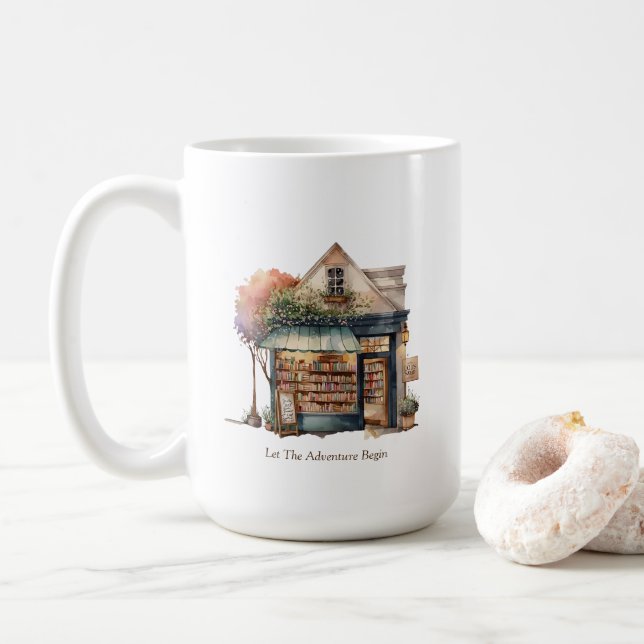 Caneca De Café Bookstore Mug (Com Donut)