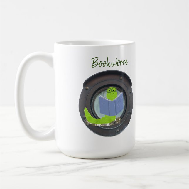 Caneca De Café Bookworm em Porthole (Esquerda)