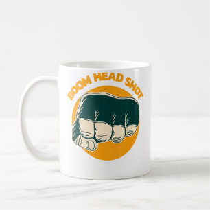 Caneca De Café Boom Tiro na Cabeça Punho Luta Mma Jiu-Jitsu Muay