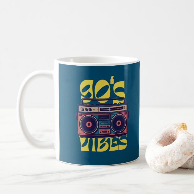 Caneca De Café Boombox de 90 anos (Com Donut)