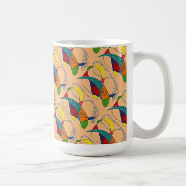 Caneca De Café "Boomerangs em Laranja Til" Abstract Design Mug (Direita)