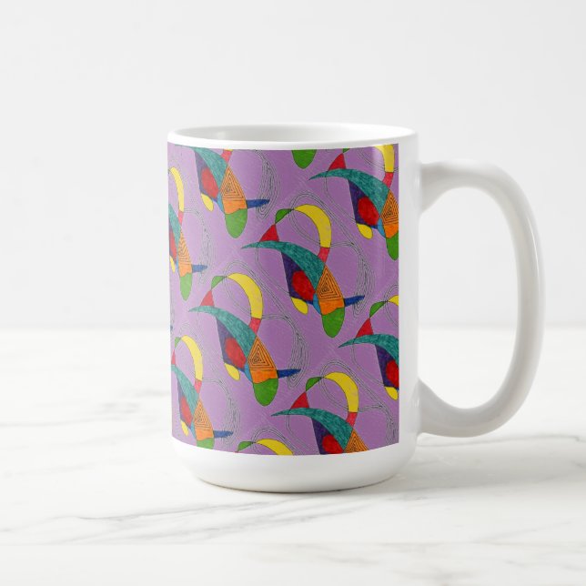 Caneca De Café "Boomerangues em Til Roxo" Abstract Design Mug (Direita)