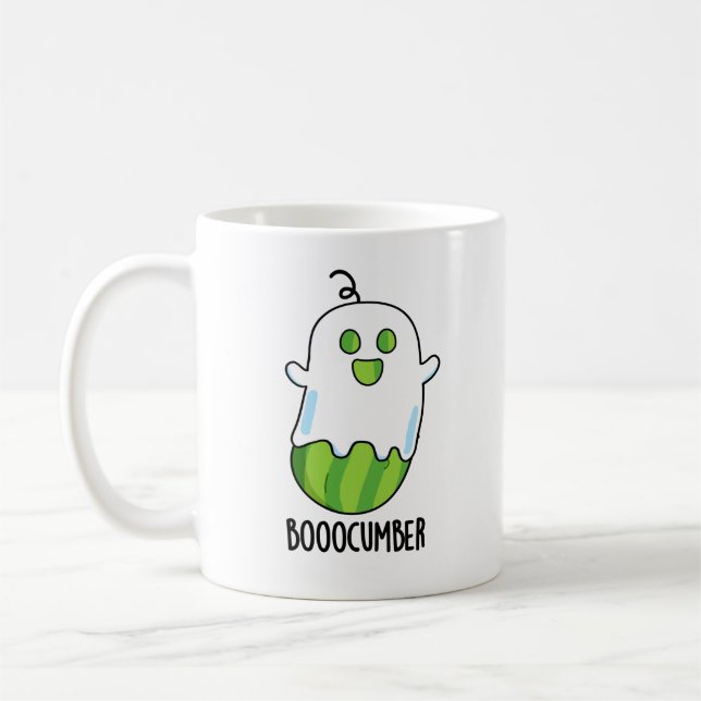 Caneca De Café Booocumber Funny Ghost Cucumber Pun (Esquerda)