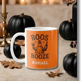 Caneca De Café Boos & Booze Vintage Fantasma