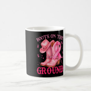 Caneca De Café Boot No Chão, Cancer De Mama De Garota Rosa Rosa