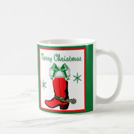 Caneca De Café Boot Red Cowboy do Natal Ocidental
