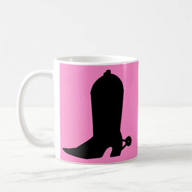 Caneca De Café Boot Silhouette Cowgirl a rosa (Esquerda)