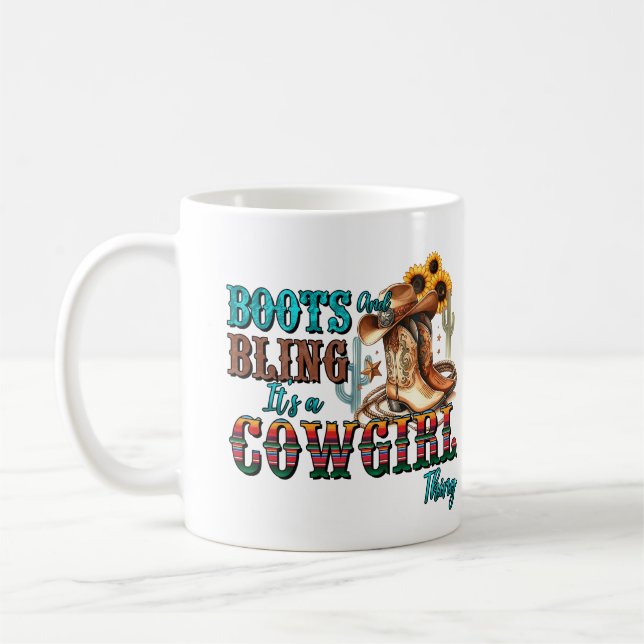 Caneca De Café Boots and Bling Personalizado (Esquerda)