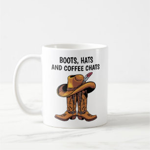 Caneca De Café Boots and Hat do Cowboy