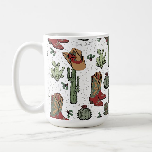 Caneca De Café Boots do Cowboy de Natal (Esquerda)