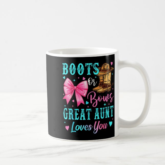 Caneca De Café Boots Or Bows Great Aunt Loves You Gender Reveal F (Direita)