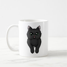 Caneca De Café Booty Gatinho Fluffy Preto
