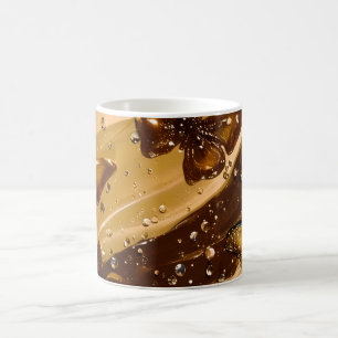 Caneca De Café Borboleta Abstrata Glam Metalizada Dourada