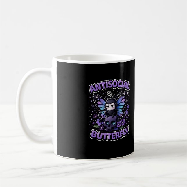 Caneca De Café Borboleta Antissocial (Esquerda)