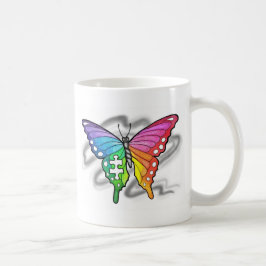 Caneca De Café Borboleta-Arco-Íris