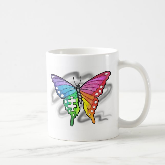 Caneca De Café Borboleta-Arco-Íris (Direita)