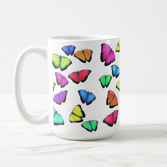 Caneca De Café Borboleta-Arco-Íris (Esquerda)