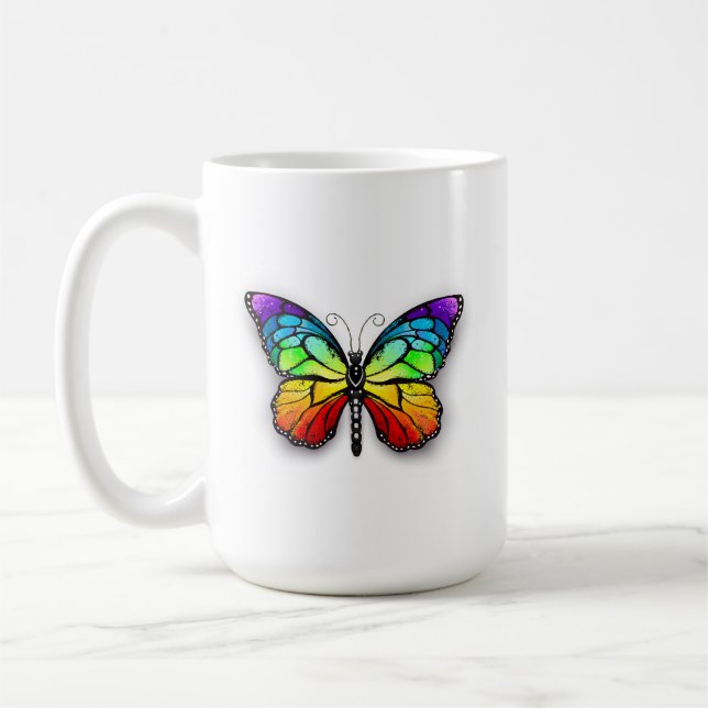 Caneca De Café Borboleta-arco-íris Monarca (Esquerda)