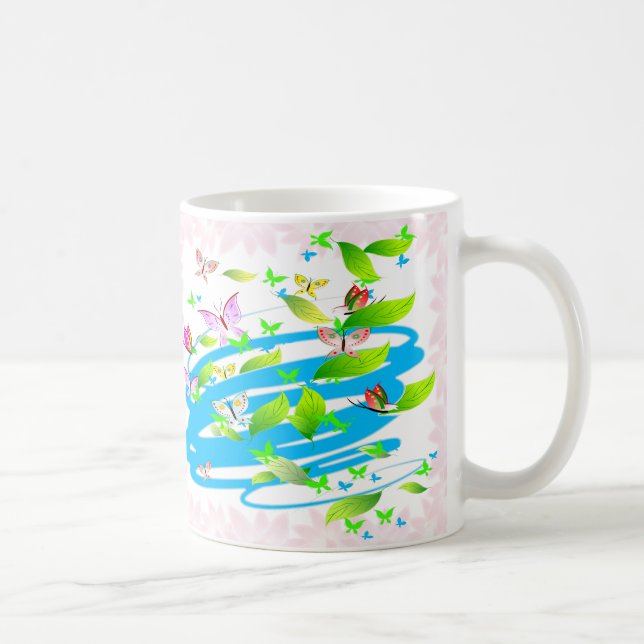 Caneca De Café Borboleta Arte 12 Mug (Direita)