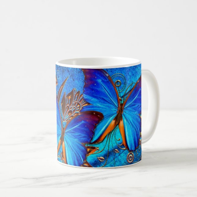Caneca De Café Borboleta Arte 35 Mug (Frente Esquerda)