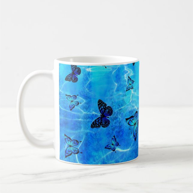 Caneca De Café Borboleta Azul (Esquerda)