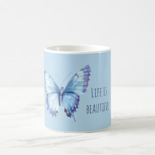 Caneca De Café Borboleta Azul