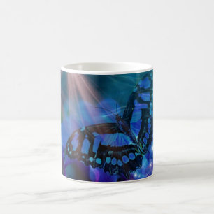 Caneca De Café Borboleta Azul Mágica