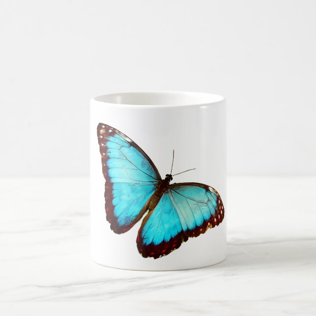 Caneca De Café Borboleta Azul Morpho (Centro)
