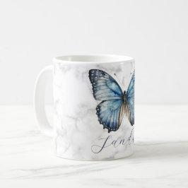 Caneca De Café Borboleta azul romântica