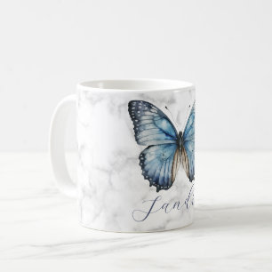 Caneca De Café Borboleta azul romântica