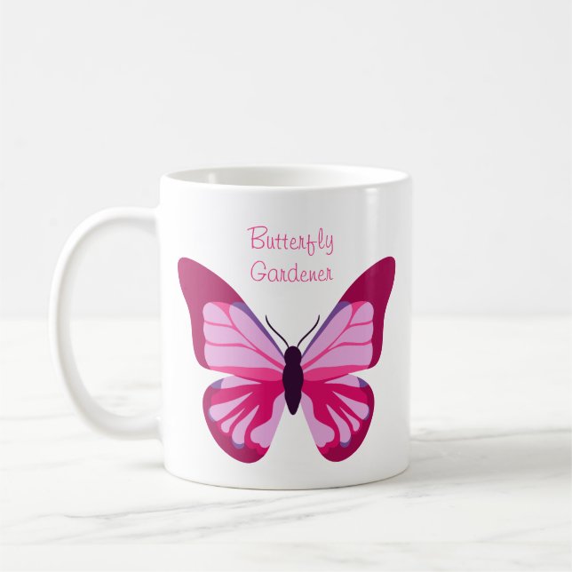 Caneca De Café Borboleta Bonito Púrpura Rosa (Esquerda)