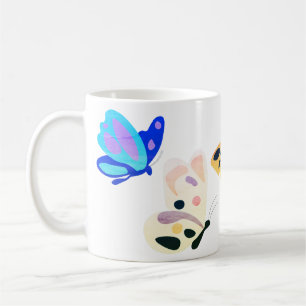 Caneca De Café borboleta, borboleta de desenho animado, inseto