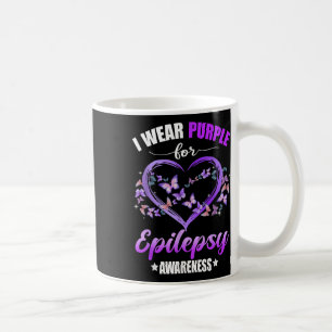Caneca De Café Borboleta Cardíaca Eu Visto Roxo Para Epilepsia Aw