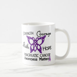 Caneca De Café Borboleta celta 3 do câncer de pâncreas