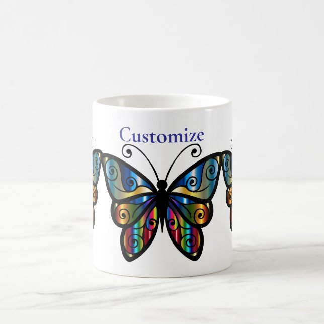 Caneca De Café Borboleta Colorida Thunder_Cove (Centro)