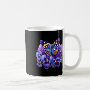 Caneca De Café Borboleta Com Flores Roxas Pensamento Demência Hei