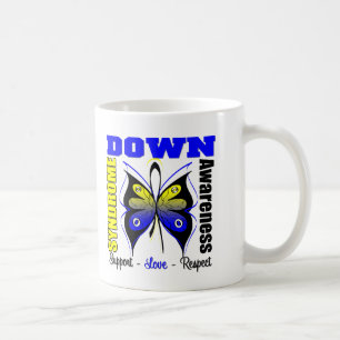 Caneca De Café Borboleta da consciência de Síndrome de Down