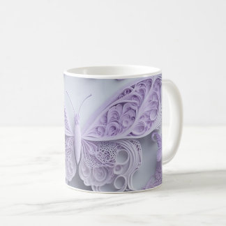 Caneca De Café Borboleta de cor da lavanda