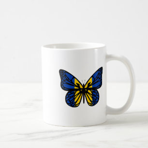 Caneca De Café Borboleta de Cores da Bandeira da Ucrânia - Triden