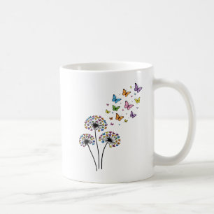 Caneca De Café Borboleta de dente-de-leão em voo