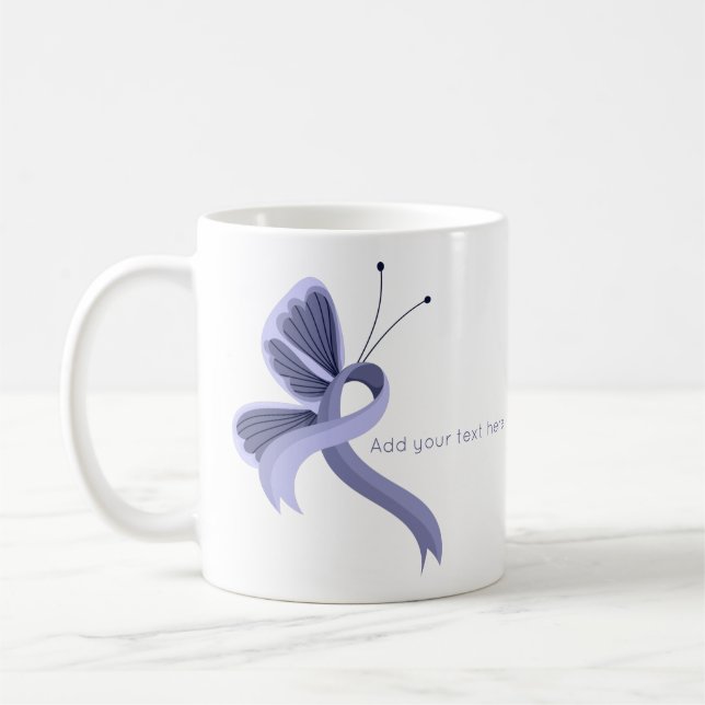 Caneca De Café Borboleta de Fita de Sensibilização Periwinkle (Esquerda)