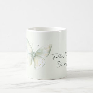 Caneca De Café Borboleta de Hortelã Seguir Sonhos